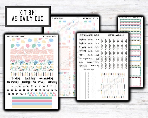 Kit 314 Erin Condren Daily Duo || Weekly Sticker Kit || Daily Duo Stickers || SPRING STICKERS