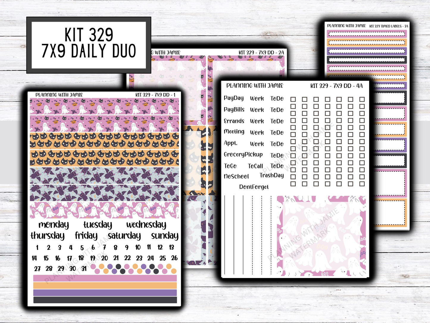 Kit 329 Erin Condren Daily Duo || Weekly Sticker Kit || Daily Duo Stickers || FALL STICKERS