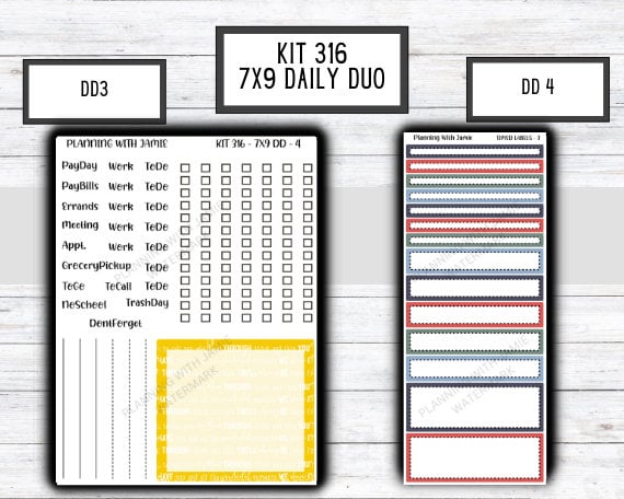 Kit 316 Erin Condren Daily Duo || Weekly Sticker Kit || Daily Duo Stickers || SPRING STICKERS | Mothers Day Stickers