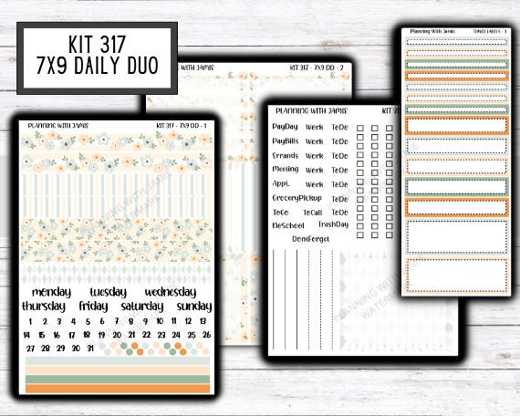 Kit 317 Erin Condren Daily Duo || Weekly Sticker Kit || Daily Duo Stickers || SPRING STICKERS