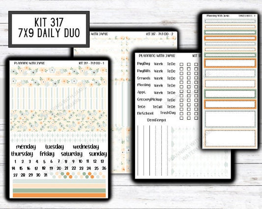 Kit 317 Erin Condren Daily Duo || Weekly Sticker Kit || Daily Duo Stickers || SPRING STICKERS