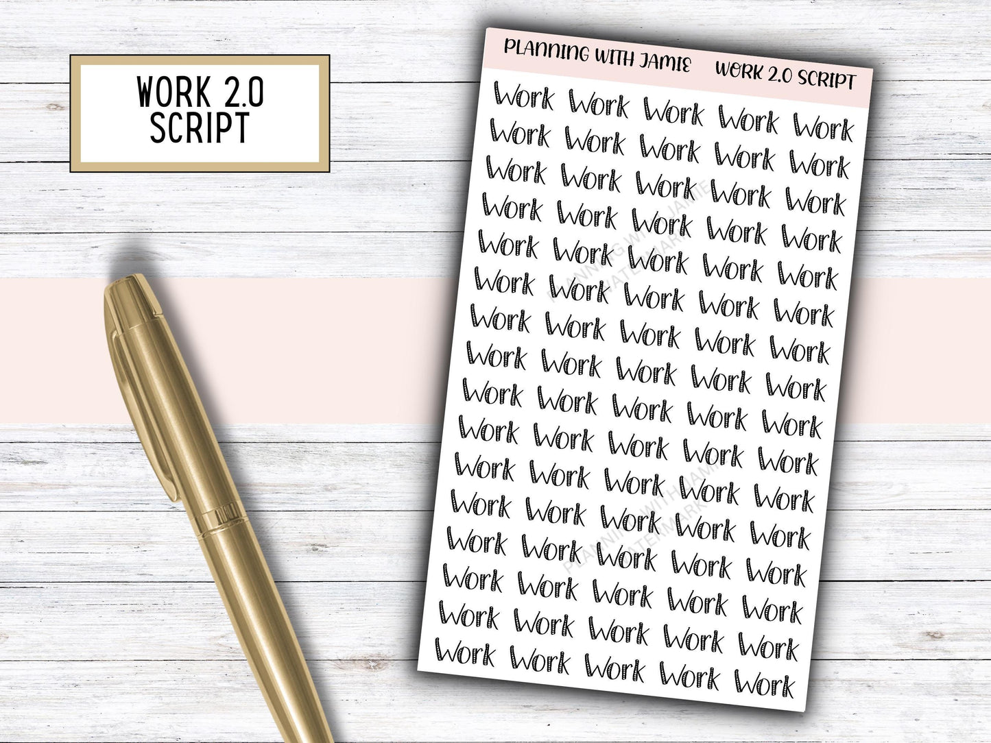 WORK Stickers, WORK 2.0 Script, Planner Stickers, Planning Stickers, Work Planner Stickers