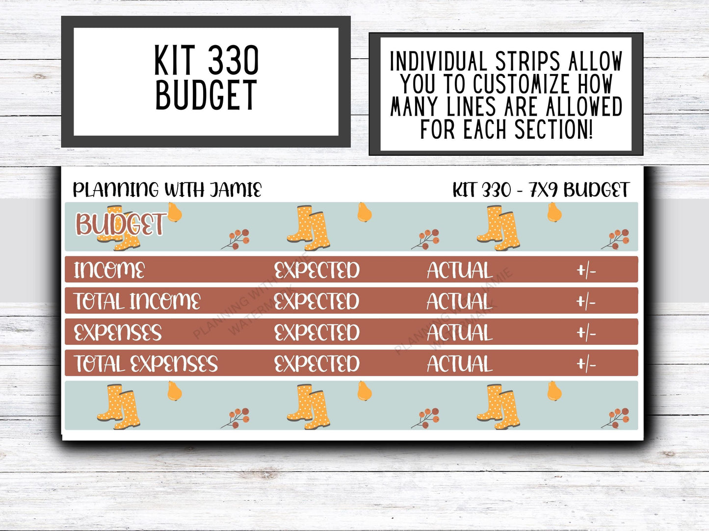 KIT 330 Budget STICKER Kit || BUDGET Sticker Kit || Fall Stickers | Fall Season Stickers