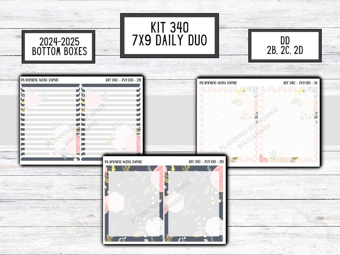 Kit 340 Erin Condren Daily Duo || Weekly Sticker Kit || Daily Duo Stickers || Erin Condren Stickers || Pretty STICKERS || Flower Stickers