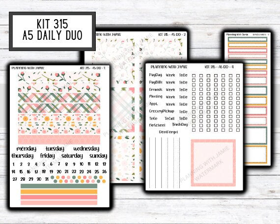 Kit 315 Erin Condren Daily Duo || Weekly Sticker Kit || Daily Duo Stickers || SPRING STICKERS