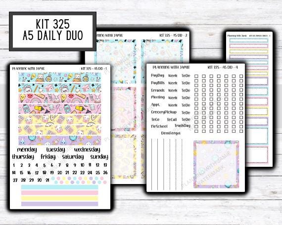 Kit 325 Erin Condren Daily Duo || Weekly Sticker Kit || Daily Duo Stickers || SCHOOL STICKERS