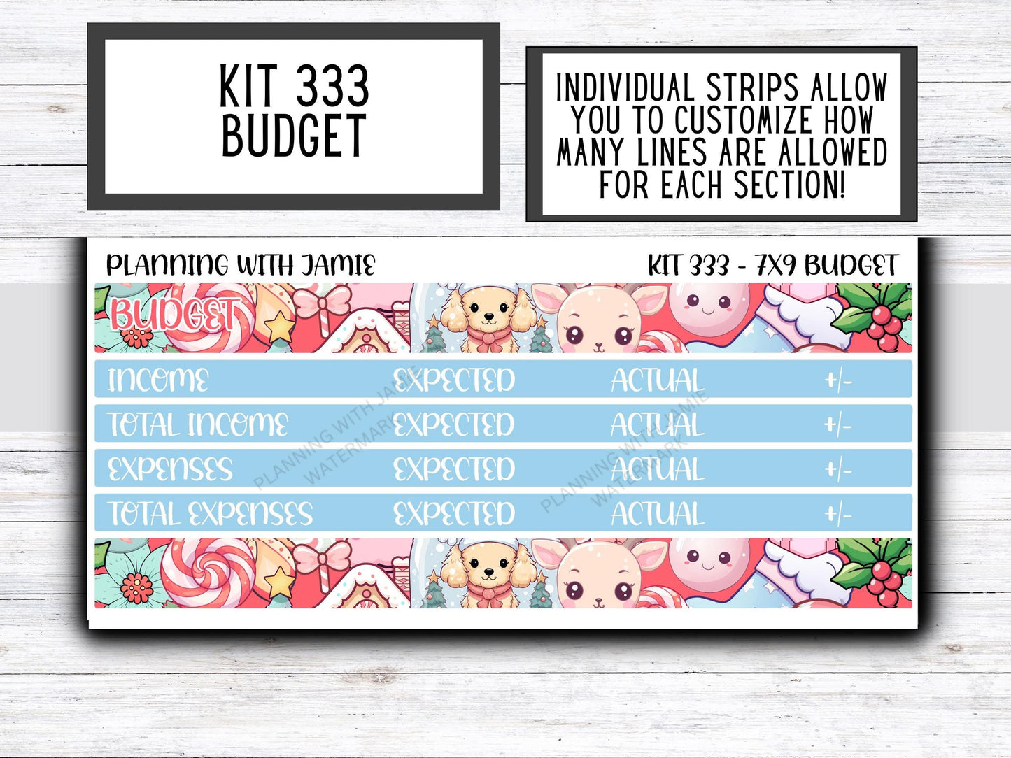 Kit 333 Erin Condren Budget Kit || BUDGET Sticker Kit || Erin Condren Daily Duo Stickers | WINTER Stickers | CHRISTMAS Season Stickers