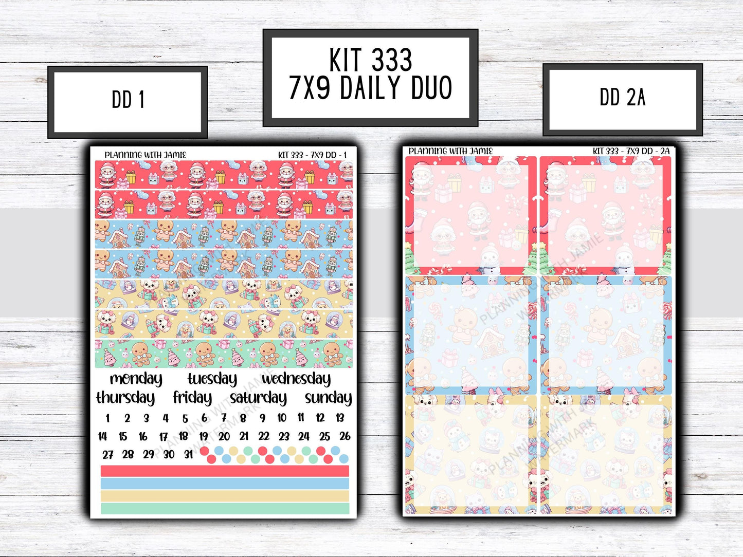 Kit 333 Erin Condren Daily Duo || Weekly Sticker Kit || Daily Duo Stickers || WINTER Stickers || CHRISTMAS STICKERS