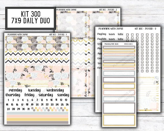 KIT 300 Erin Condren Daily Duo || Weekly Sticker Kit || Daily Duo Stickers