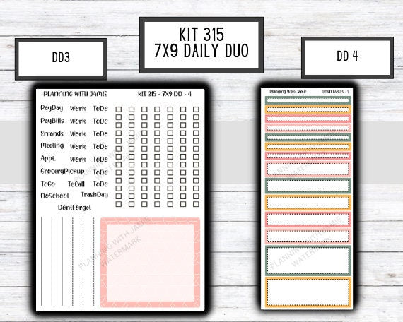 Kit 315 Erin Condren Daily Duo || Weekly Sticker Kit || Daily Duo Stickers || SPRING STICKERS