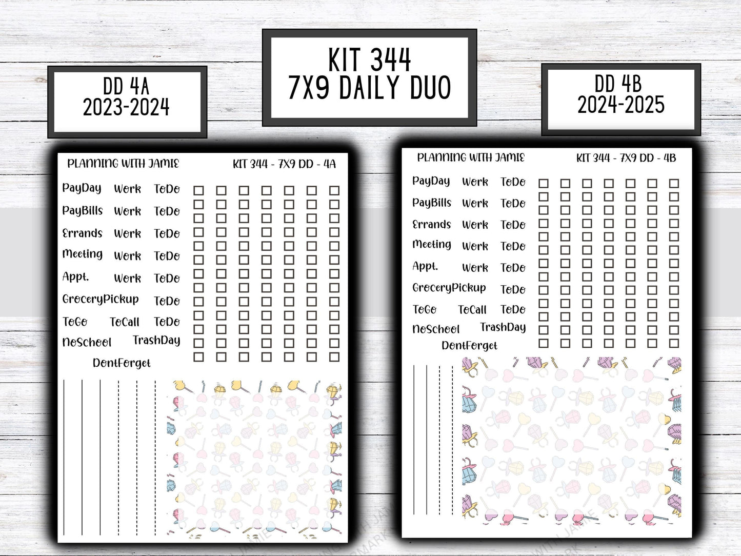 Kit 344 Erin Condren Daily Duo || Weekly Sticker Kit || Daily Duo Stickers || Erin Condren Stickers || VALENTINES STICKERS || CUTE Stickers
