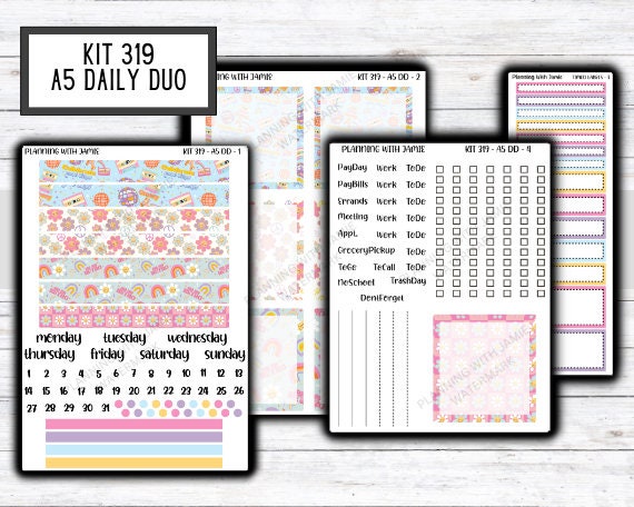 Kit 319 Erin Condren Daily Duo || Weekly Sticker Kit || Daily Duo Stickers || SUMMER STICKERS SPRING STICKERS