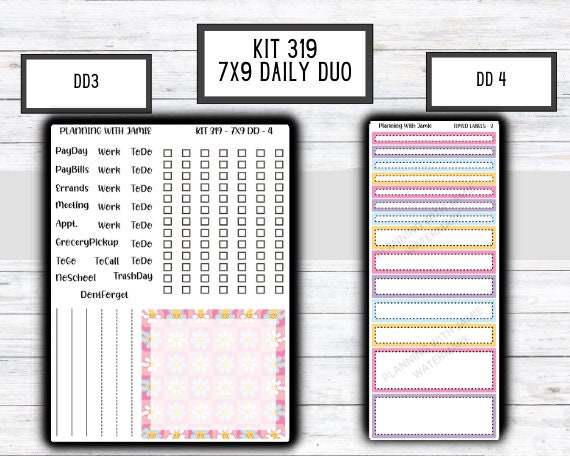 Kit 319 Erin Condren Daily Duo || Weekly Sticker Kit || Daily Duo Stickers || SUMMER STICKERS SPRING STICKERS