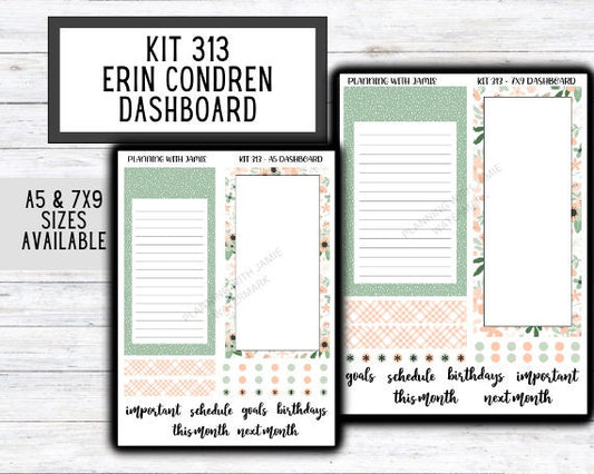 KIT 313 Erin Condren Dashboard Sticker Kit || Dashboard Monthly Sticker || Erin Condren Dashboard Sticker || SUMMER Stickers || SPRING STICKERS