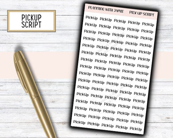 Pick Up Stickers, Pick Up Script, Planner Stickers, Mom Planning Stickers