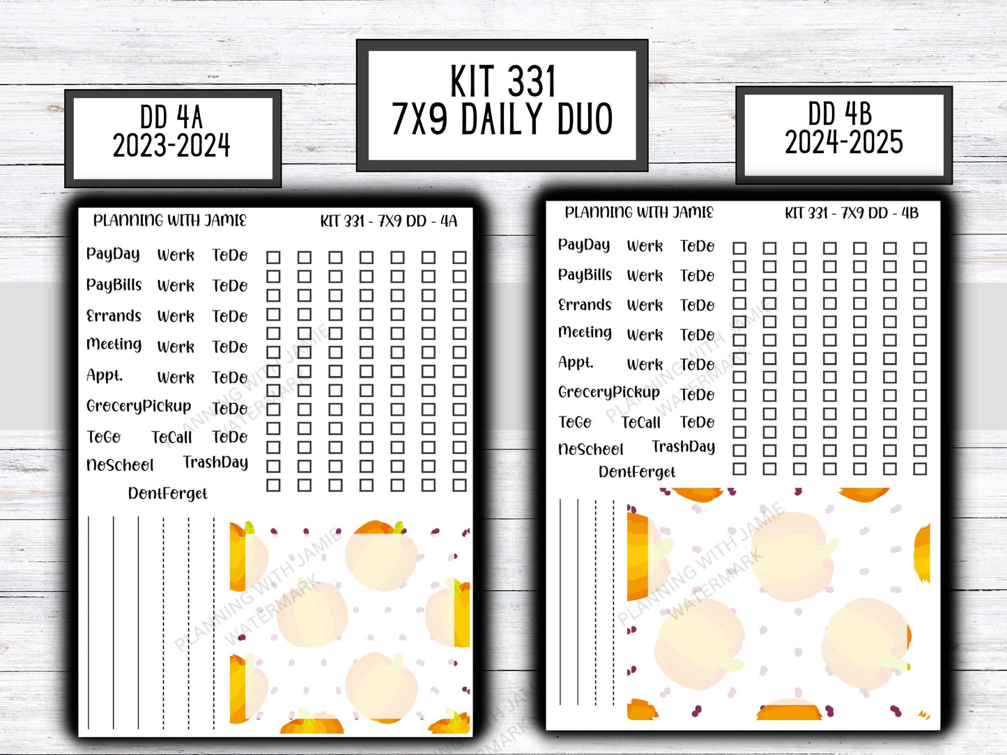 Kit 331 Erin Condren Daily Duo || Weekly Sticker Kit || Daily Duo Stickers || Thanksgiving Stickers || FALL STICKERS