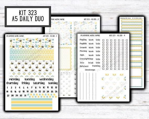 Kit 323 Erin Condren Daily Duo || Weekly Sticker Kit || Daily Duo Stickers || SUMMER STICKERS