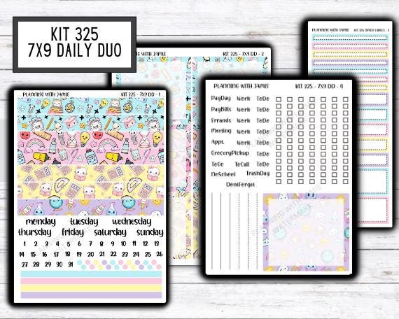 Kit 325 Erin Condren Daily Duo || Weekly Sticker Kit || Daily Duo Stickers || SCHOOL STICKERS