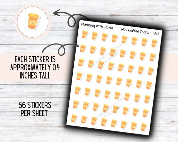 COFFEE Sticker, Coffee Cup Sticker, Coffee Date Sticker, Drink Sticker, Planner Sticker