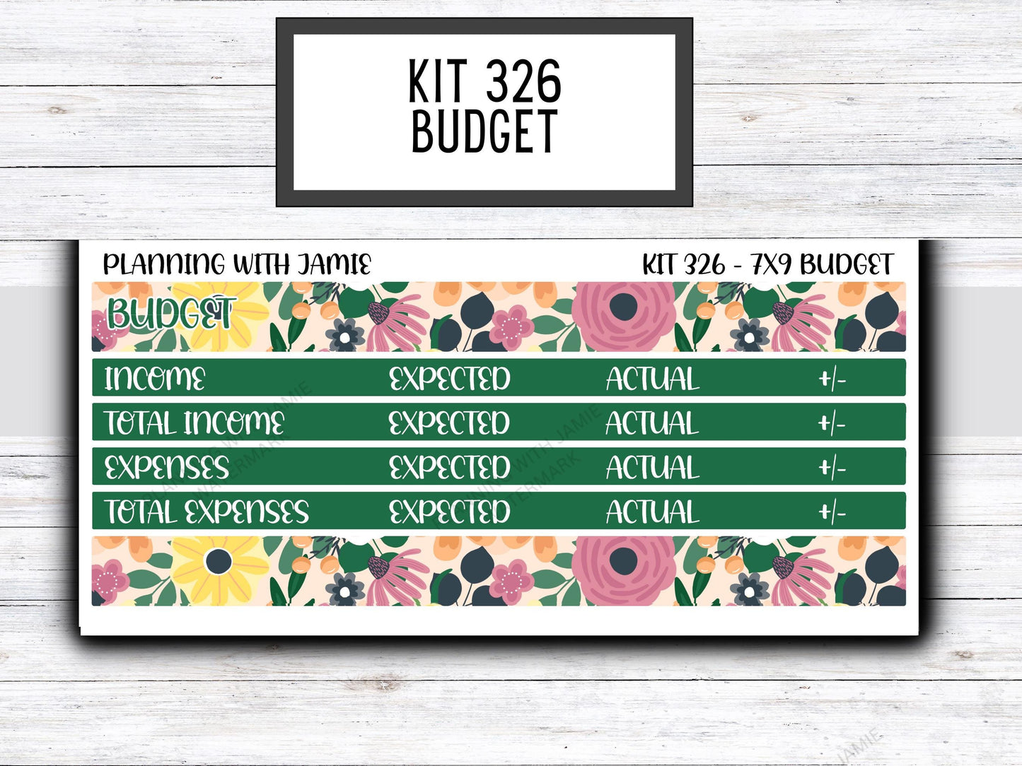 KIT 326 7X9 Budget Kit || BUDGET Sticker Kit || Fall Stickers | FLOWER Stickers