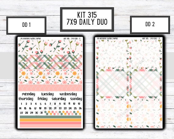 Kit 315 Erin Condren Daily Duo || Weekly Sticker Kit || Daily Duo Stickers || SPRING STICKERS