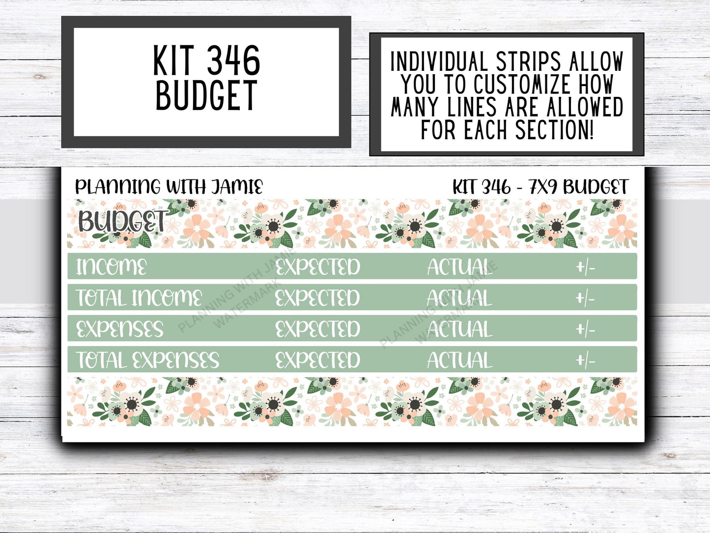 Kit 346 Erin Condren Budget Kit || BUDGET Sticker Kit || Erin Condren Daily Duo Stickers | PRETTY Stickers | SPRING Stickers