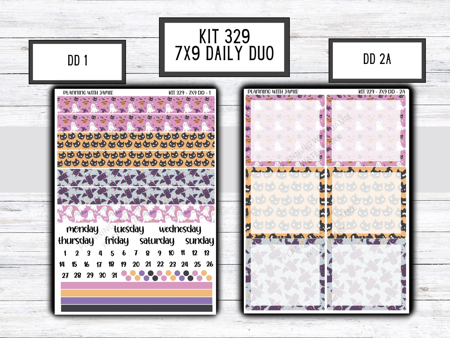Kit 329 Erin Condren Daily Duo || Weekly Sticker Kit || Daily Duo Stickers || FALL STICKERS