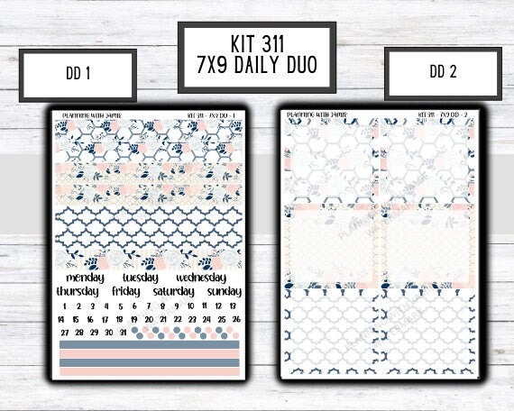 Kit 311 Erin Condren Daily Duo || Weekly Sticker Kit || Daily Duo Stickers || SPRING STICKERS