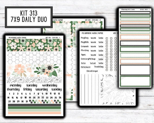 Kit 313 Erin Condren Daily Duo || Weekly Sticker Kit || Daily Duo Stickers || SPRING STICKERS