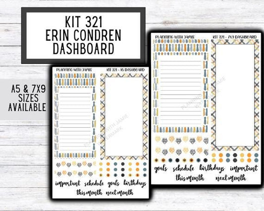 KIT 321 Erin Condren Dashboard Sticker Kit || Dashboard Monthly Sticker || Erin Condren Dashboard Sticker || SUMMER Stickers || FATHERS DAY STICKERS