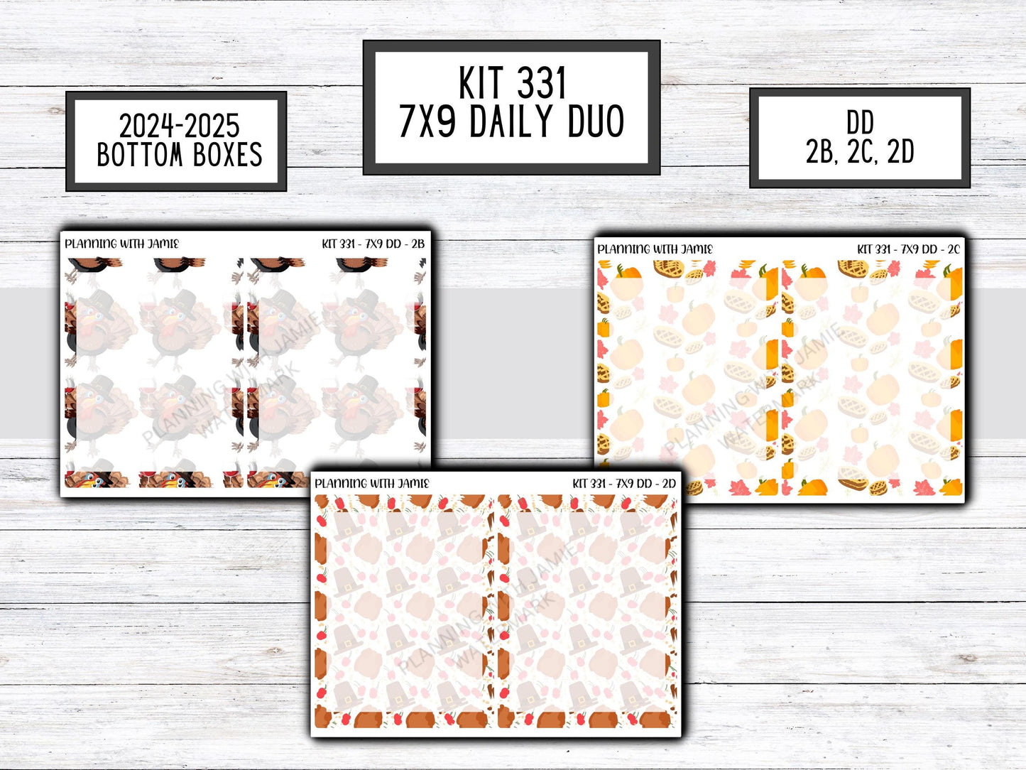 Kit 331 Erin Condren Daily Duo || Weekly Sticker Kit || Daily Duo Stickers || Thanksgiving Stickers || FALL STICKERS