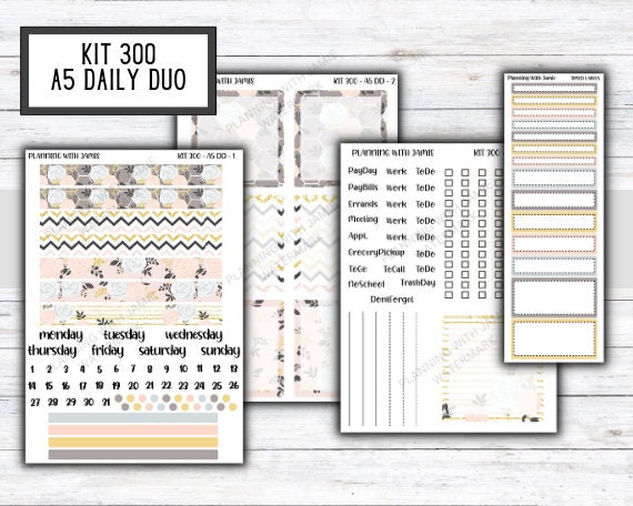 KIT 300 Erin Condren Daily Duo || Weekly Sticker Kit || Daily Duo Stickers