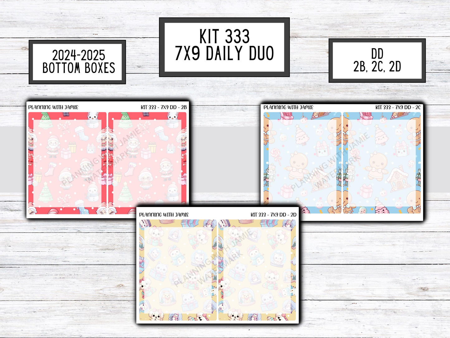 Kit 333 Erin Condren Daily Duo || Weekly Sticker Kit || Daily Duo Stickers || WINTER Stickers || CHRISTMAS STICKERS