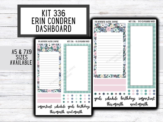 KIT 336 Erin Condren Dashboard Sticker Kit || Dashboard Monthly Sticker || Erin Condren Dashboard Sticker || FLORAL Stickers | SPRING Stickers