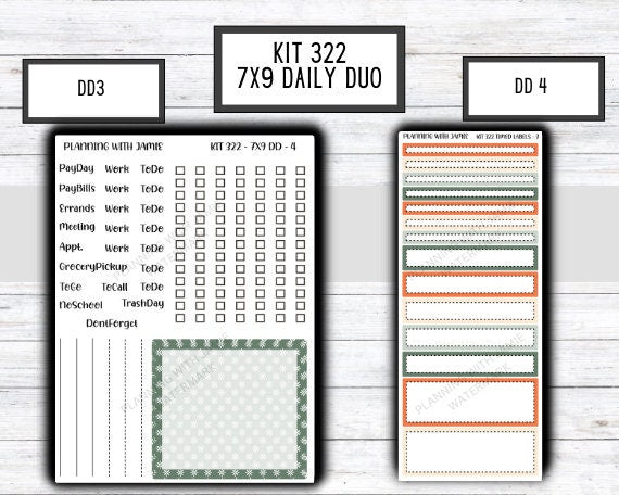 Kit 322 Erin Condren Daily Duo || Weekly Sticker Kit || Daily Duo Stickers || FLORAL STICKERS