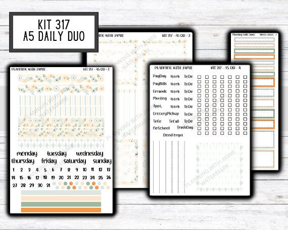 Kit 317 Erin Condren Daily Duo || Weekly Sticker Kit || Daily Duo Stickers || SPRING STICKERS