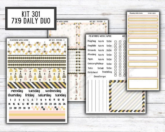 Kit 301 Erin Condren Daily Duo || Weekly Sticker Kit || Daily Duo Stickers || NEW YEARS STICKERS