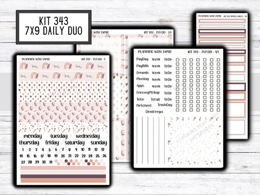 Kit 343 Erin Condren Daily Duo || Weekly Sticker Kit || Daily Duo Stickers || Erin Condren Stickers || VALENTINES STICKERS || BOHO Stickers