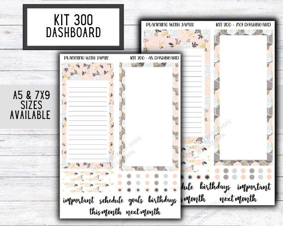 KIT 300 Erin Condren Dashboard Sticker Kit || Dashboard Monthly Sticker || Erin Condren Dashboard Sticker || PARTY Stickers