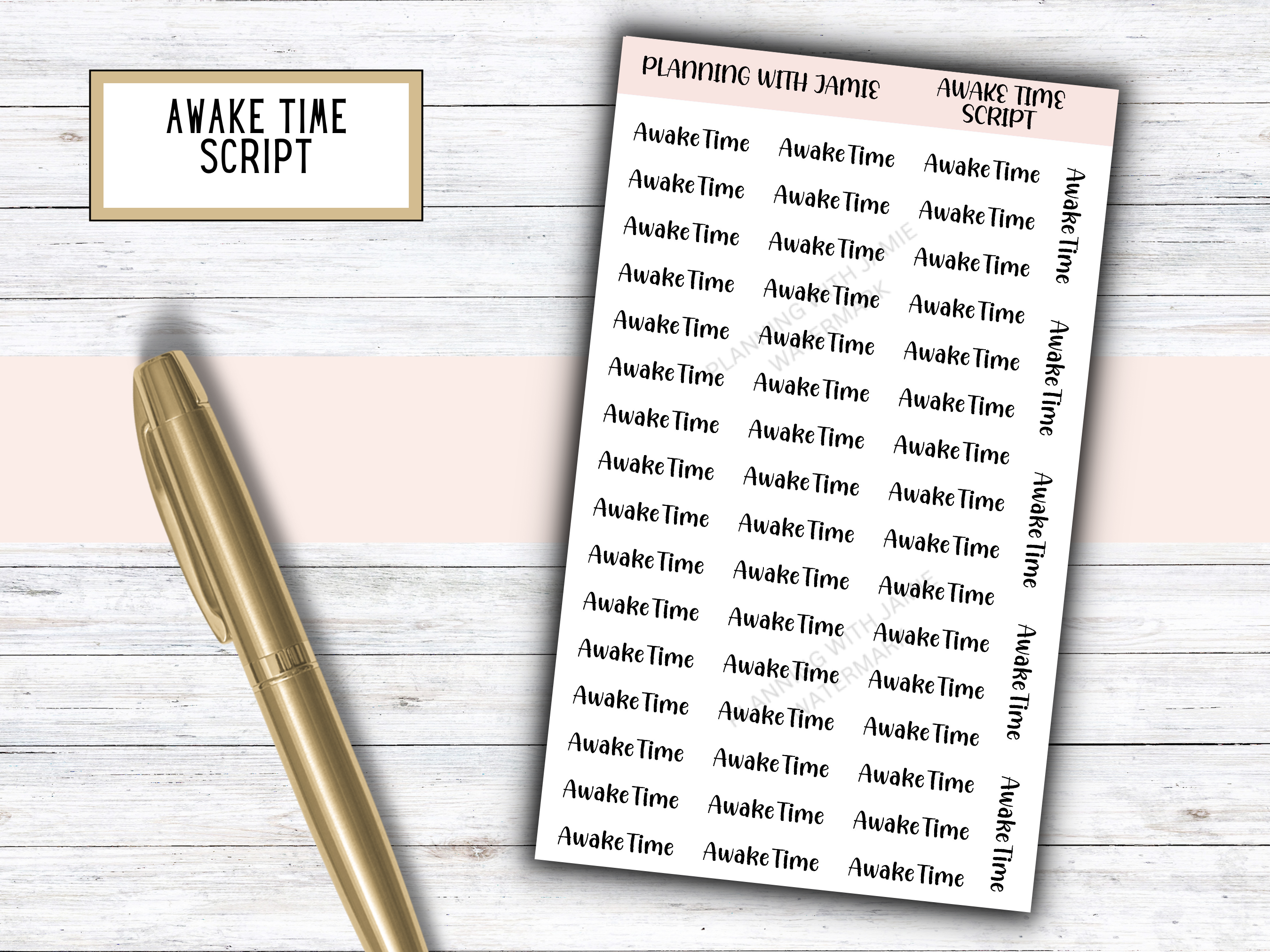 Custom Script Stickers – Planning With Jamie