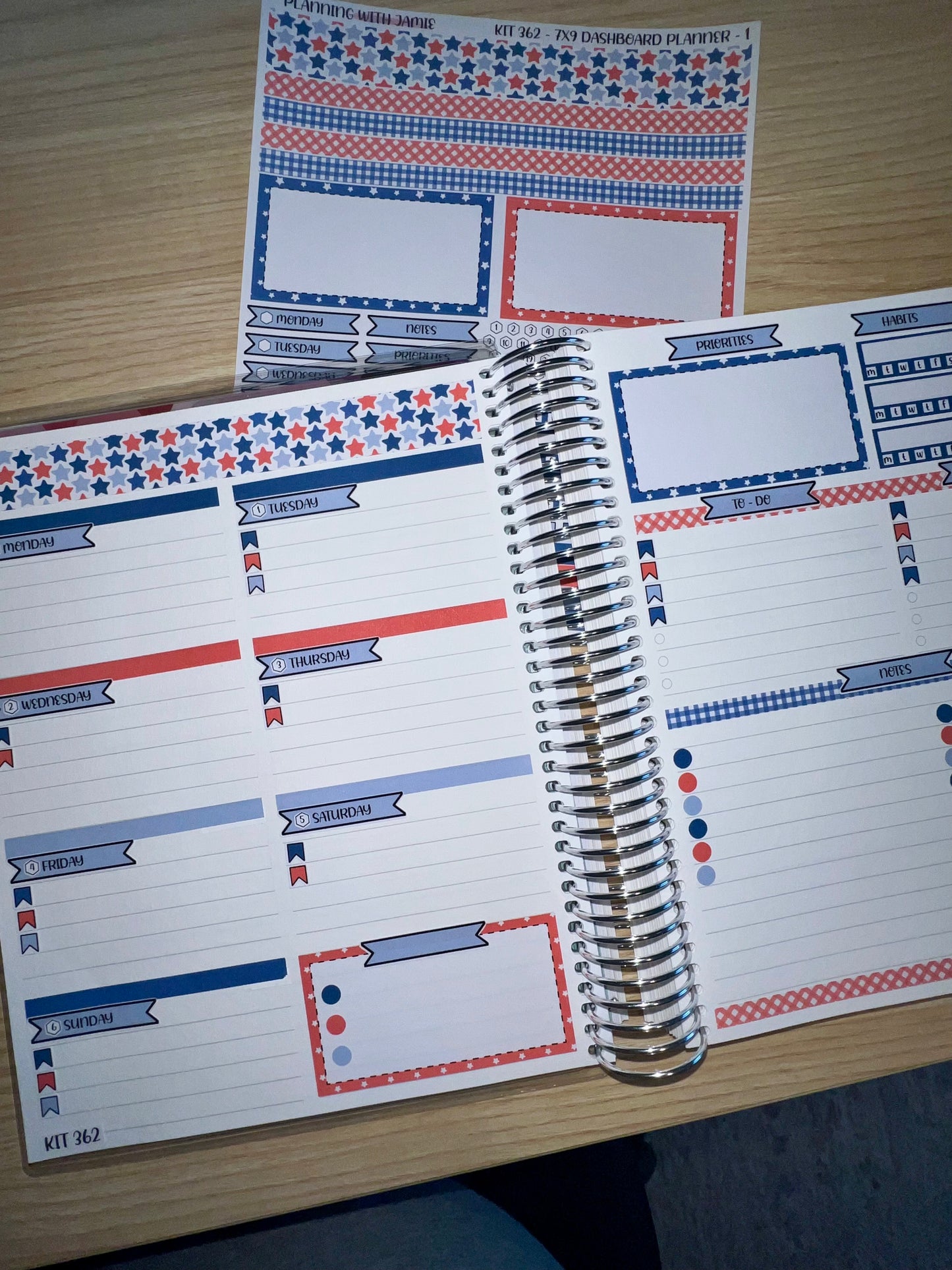 Kit 363 Erin Condren Dashboard Planner Sticker Kit