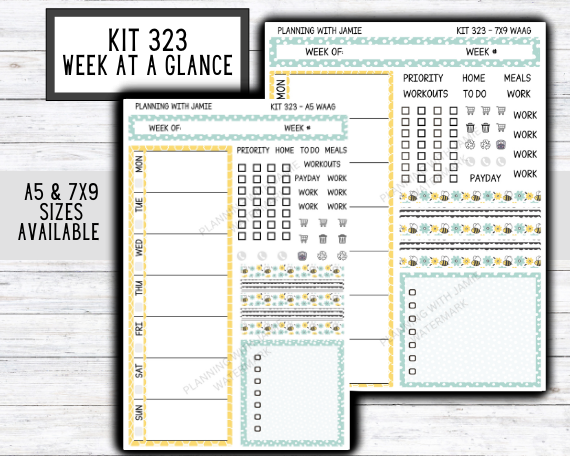 Kit 323 Week At A Glance Sticker || Week At A Glance Planner Sticker Kit || Weekly Overview Stickers || Daily Duo Stickers || SUMMER STICKERS