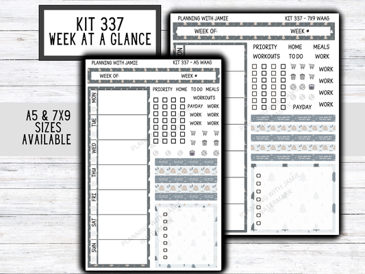 Kit 337 Week At A Glance Sticker || Week At A Glance Planner Sticker Kit || Weekly Overview Stickers || Daily Duo Stickers|| WINTER STICKERS || SWEATER WEATHER STICKERS