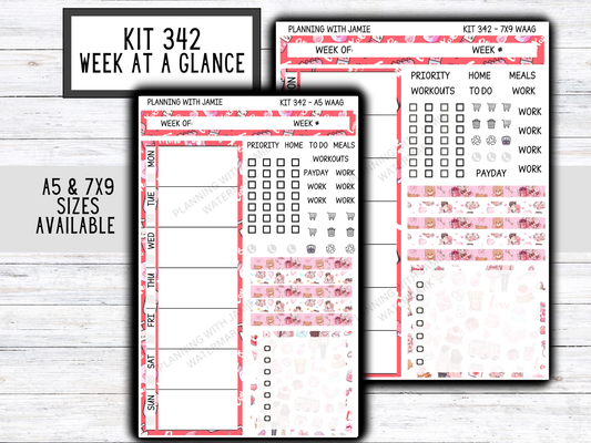 Kit 342 Week At A Glance Sticker || Week At A Glance Planner Sticker Kit || Weekly Overview Stickers || Daily Duo Stickers|| VALENTINES STICKERS || LOVE STICKERS