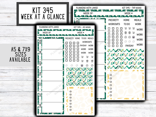 Kit 345 Week At A Glance Sticker || Week At A Glance Planner Sticker Kit || Weekly Overview Stickers || Daily Duo Stickers|| ST PATRICKS STICKERS || SPRING STICKERS