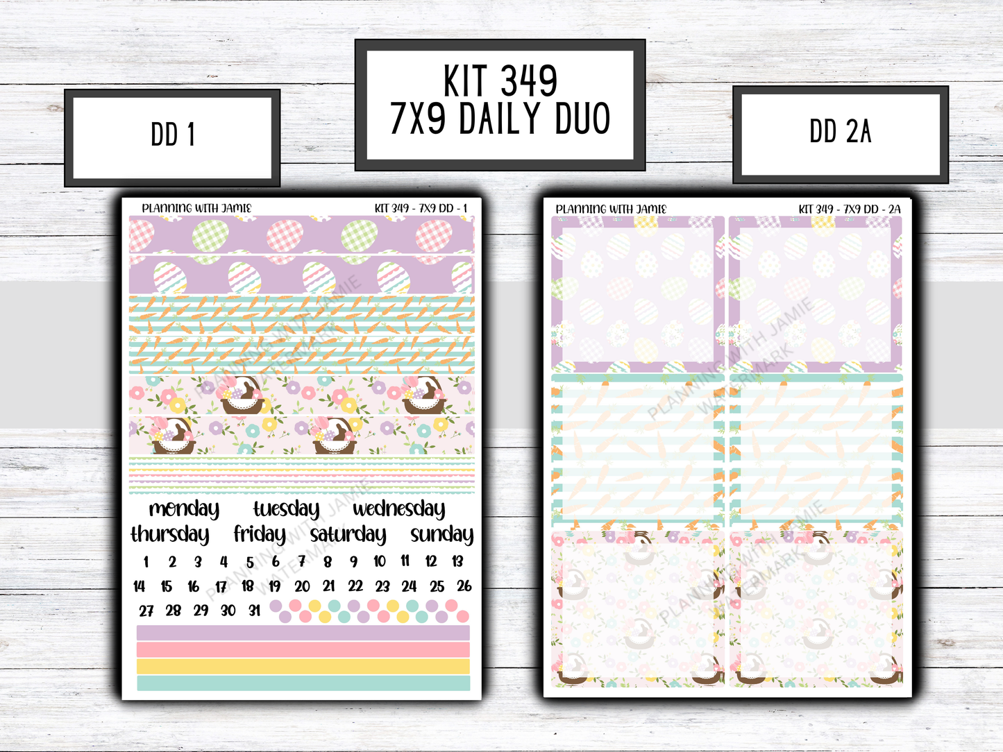 Kit 349 Erin Condren Daily Duo Sticker Kit || Daily Duo Stickers || Erin Condren Stickers || EASTER STICKERS