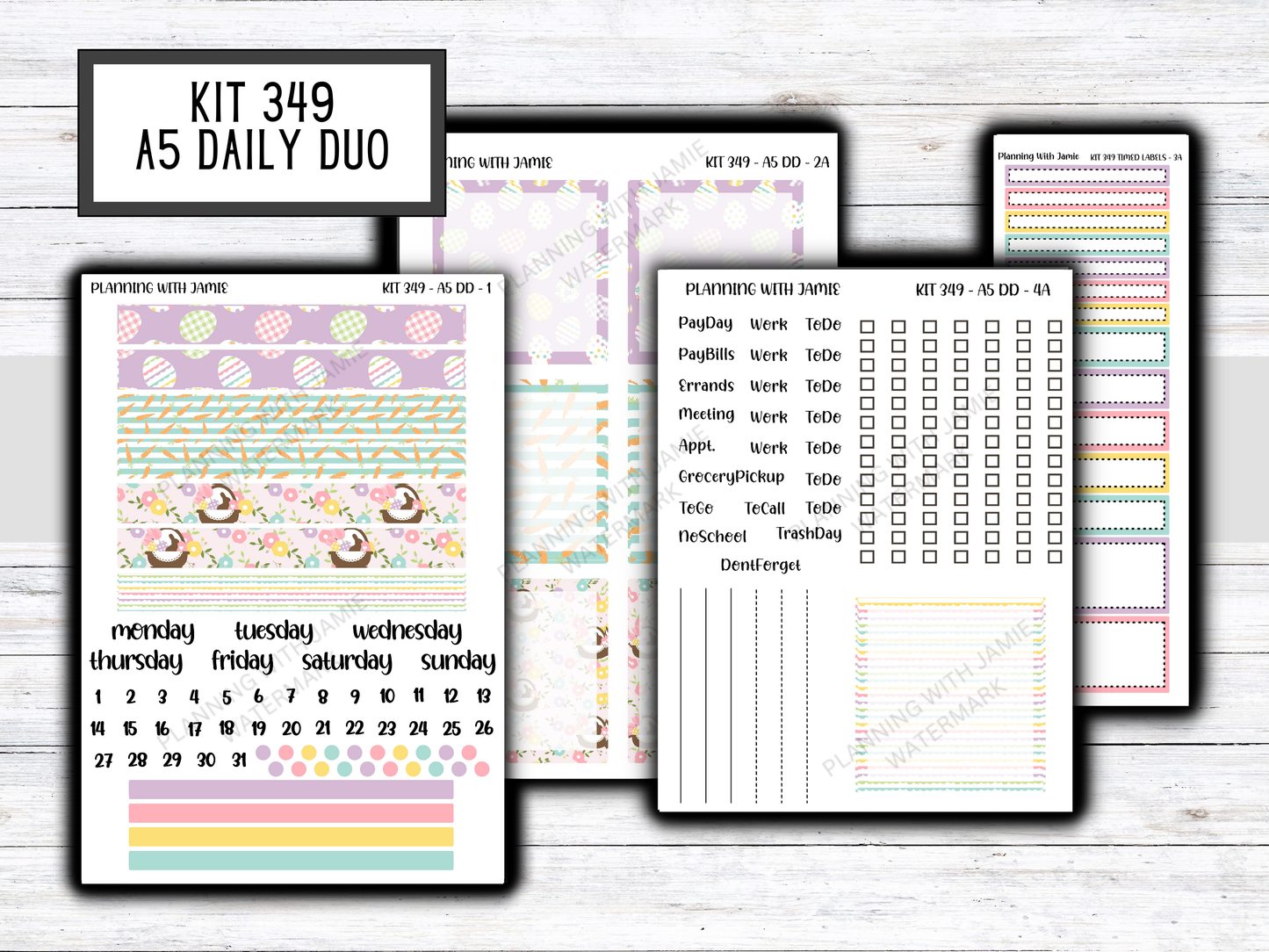 Kit 349 Erin Condren Daily Duo Sticker Kit || Daily Duo Stickers || Erin Condren Stickers || EASTER STICKERS