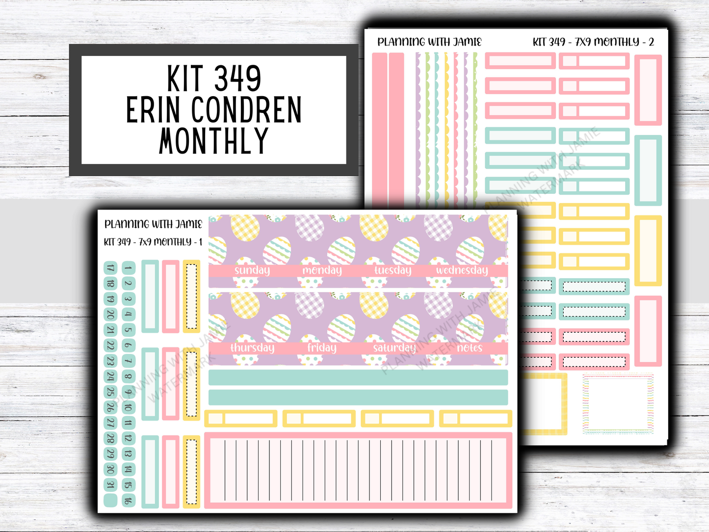 KIT 349 Erin Condren 7X9 Monthly Kit