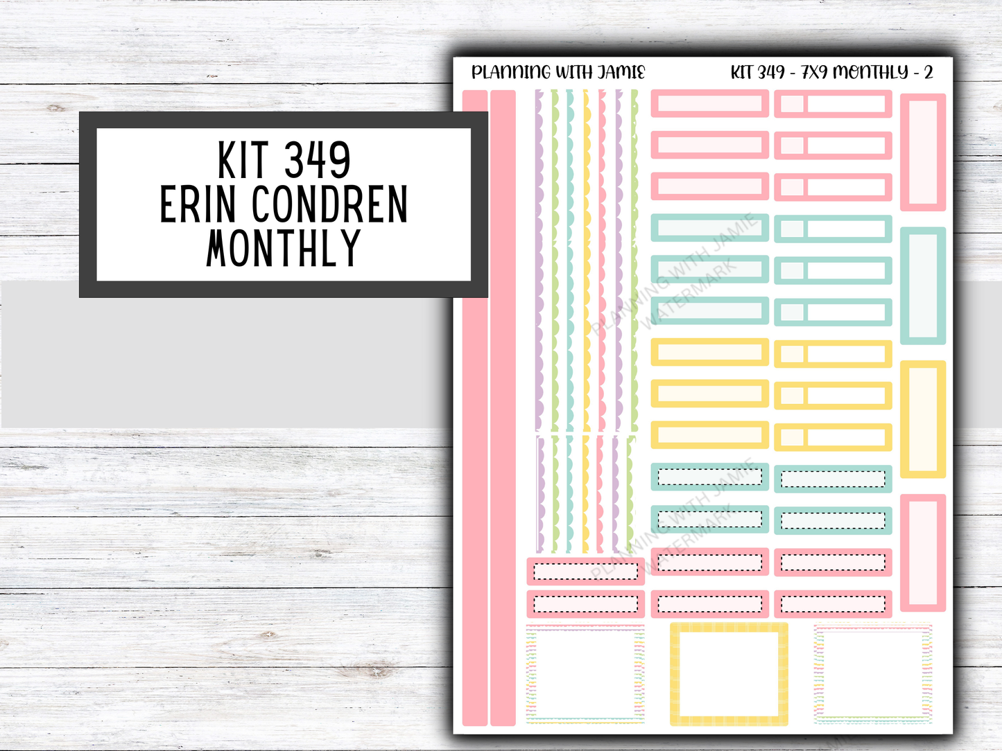 KIT 349 Erin Condren 7X9 Monthly Kit