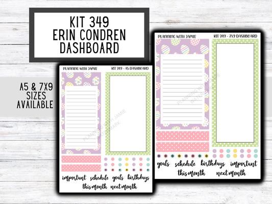 KIT 349 Erin Condren Dashboard Sticker Kit || Dashboard Monthly Sticker || Erin Condren Dashboard Sticker || PRETTY Stickers | FLOWER STICKERS || EASTER STICKERS